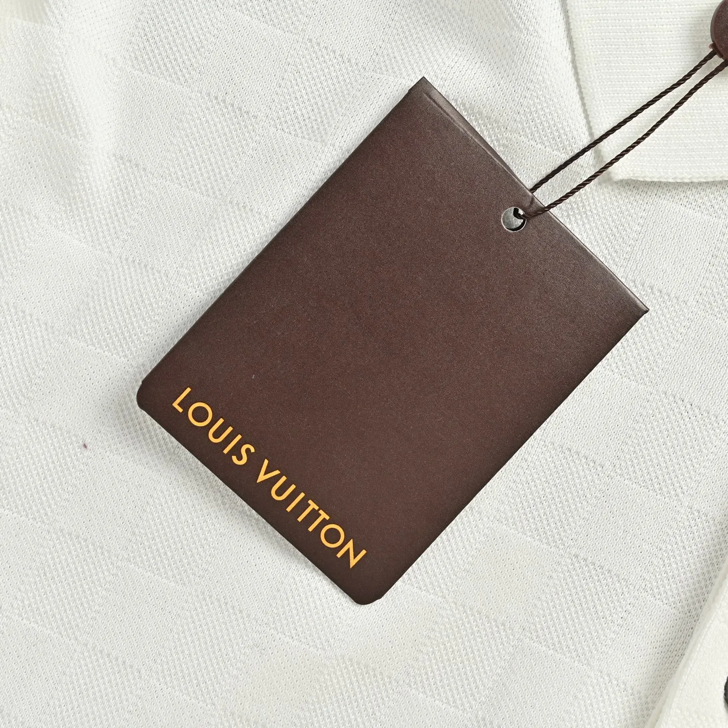 LOUIS VUITTON LV Damier silk cotton piqué short-sleeved POLO shirt with lower leather label